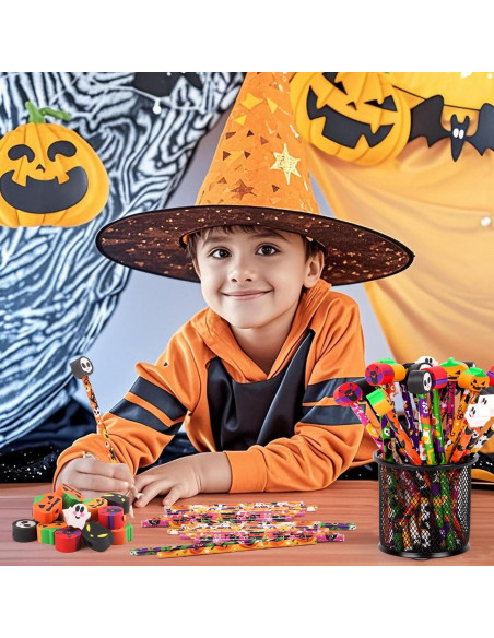 30 Lápices de Halloween FOIMAS con Borradores de Calabaza