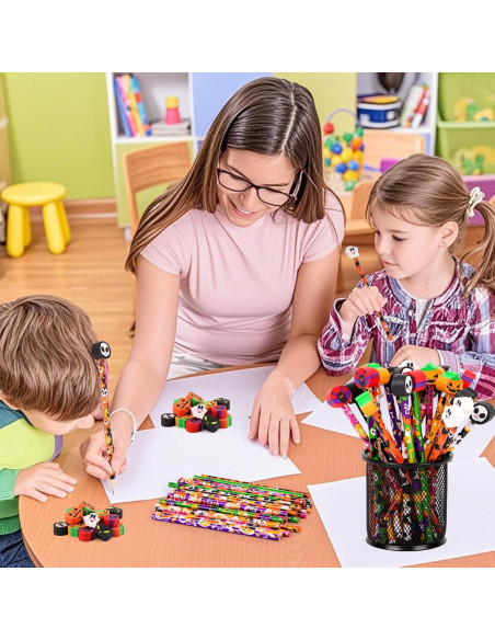 30 Lápices de Halloween FOIMAS con Borradores de Calabaza