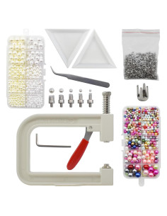 Máquina de Prensa Manual SHRJ con 1340 Perlas Coloridas 4-10mm