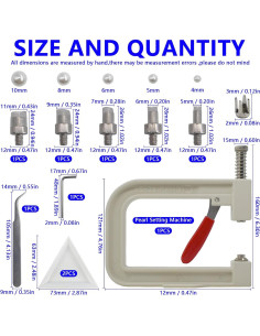 Máquina de Prensa Manual SHRJ con 1340 Perlas Coloridas 4-10mm 2