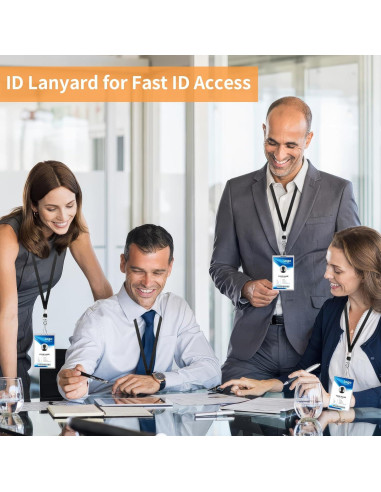 Cintas de Cuello PEASUG 50 Unidades Negras con Clip Giratorio