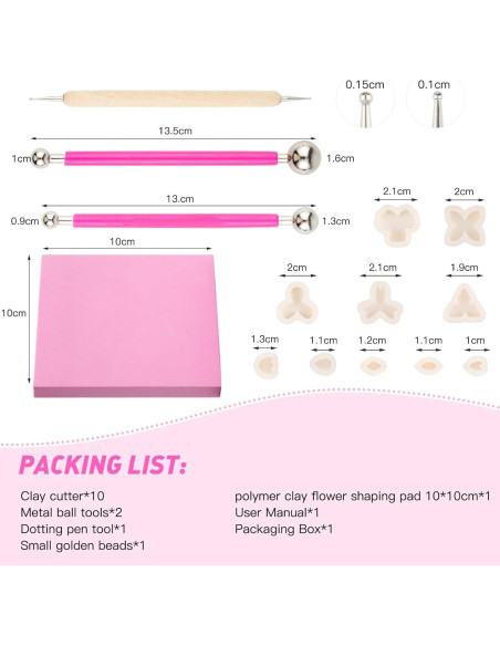 Cortadores de Arcilla Polimérica Biutee 10 Piezas para Pendientes