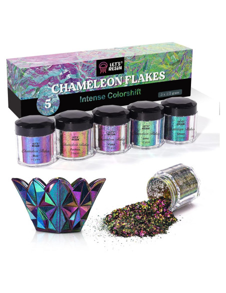 Escamas Camaleón LET'S RESIN - Polvo de Pigmento Cromado 5 Colores