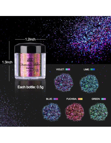 Escamas Camaleón LET'S RESIN - Polvo de Pigmento Cromado 5 Colores