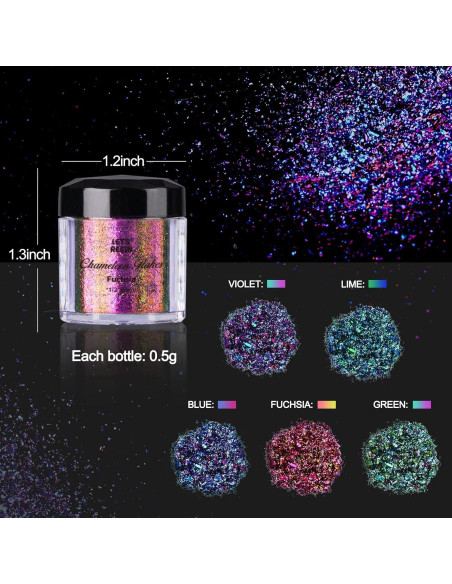 Escamas Camaleón LET'S RESIN - Polvo de Pigmento Cromado 5 Colores