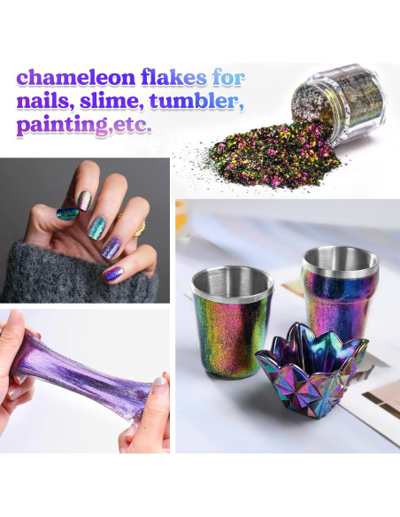 Escamas Camaleón LET'S RESIN - Polvo de Pigmento Cromado 5 Colores