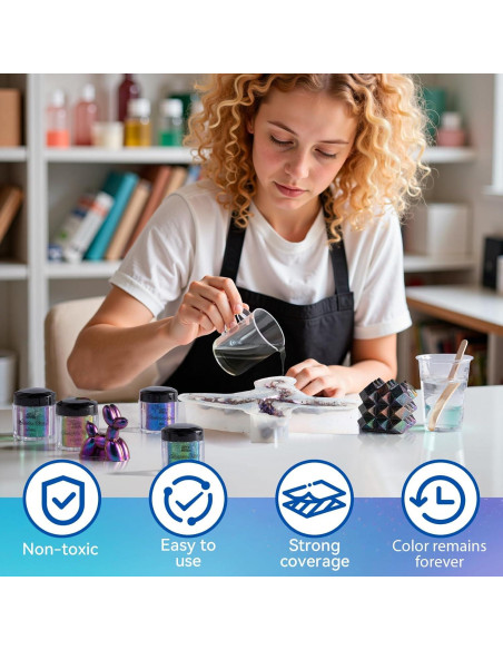 Escamas Camaleón LET'S RESIN - Polvo de Pigmento Cromado 5 Colores