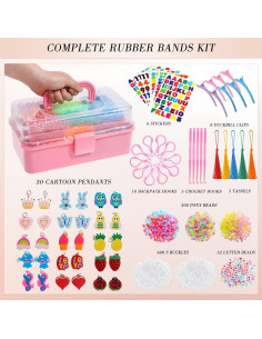 Kit de Pulseras de Goma obeoby 17500+ con Contenedor 3 Capas 2