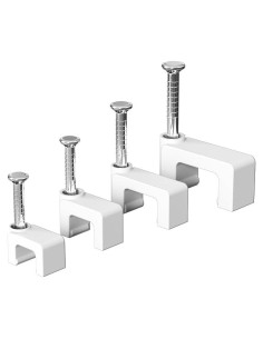 Clips para Cables Jadaol - 400 Piezas, 4 Tamaños, Blanco