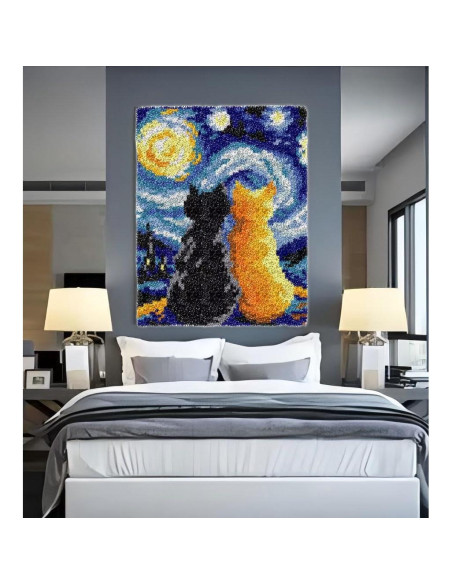 Kit de Ganchillo Latch GLAECYY Gato Estrella 52x38 cm