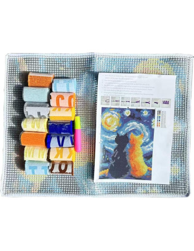 Kit de Ganchillo Latch GLAECYY Gato Estrella 52x38 cm