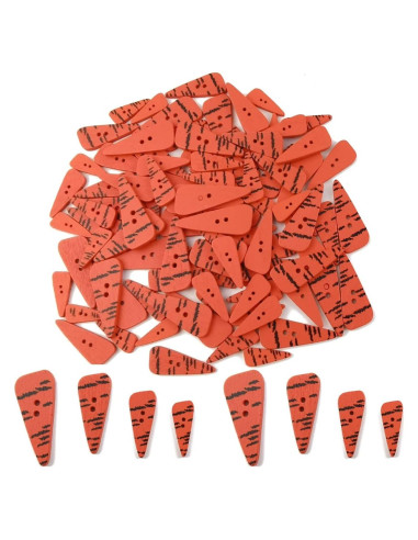 Botones de Madera GXXMEI 200PCS Zanahoria 4 Tamaños