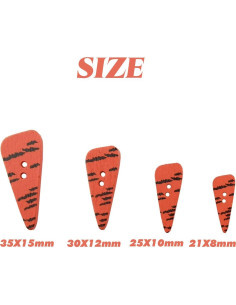 Botones de Madera GXXMEI 200PCS Zanahoria 4 Tamaños 2