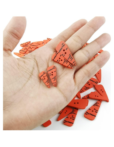 Botones de Madera GXXMEI 200PCS Zanahoria 4 Tamaños