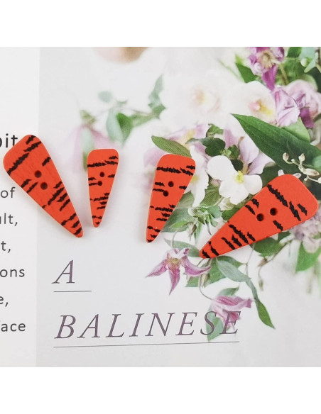 Botones de Madera GXXMEI 200PCS Zanahoria 4 Tamaños