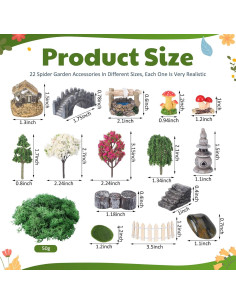 Conjunto de Miniaturas para Hábitat de Arañas Saltadoras RoundFunny 2