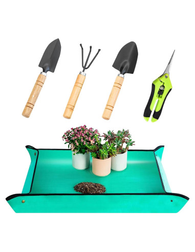 Set de Herramientas de Jardín IIUIKOO 5 Piezas Hierro Verde