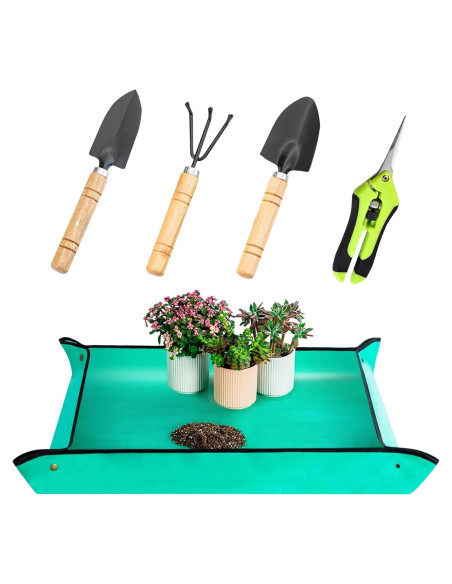 Set de Herramientas de Jardín IIUIKOO 5 Piezas Hierro Verde