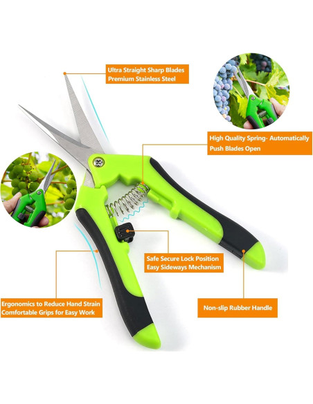 Set de Herramientas de Jardín IIUIKOO 5 Piezas Hierro Verde