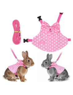 Conjunto Arnés y Correa para Conejo BOHUIZ Rosa Tamaño S