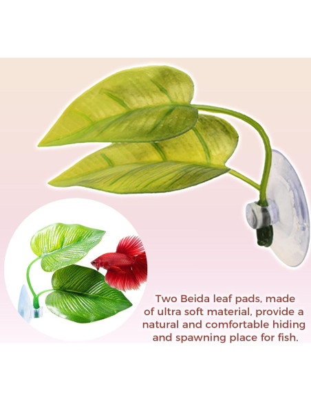 2 Almohadillas de Hoja para Peces Luchadores CRZQXOUR