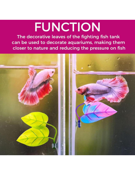 2 Almohadillas de Hoja para Peces Luchadores CRZQXOUR
