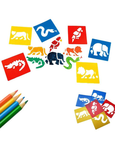 Plantillas de Dibujo Lependor 36 Piezas para Niños - Lavables