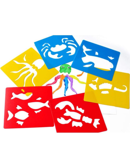 Plantillas de Dibujo Lependor 36 Piezas para Niños - Lavables