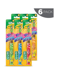 Cepillo de dientes GUM Crayola Timer Light para niños 6pk 2
