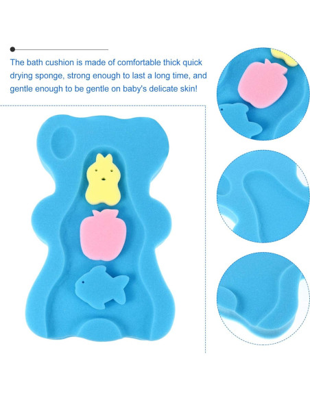 Cojín de Baño Antideslizante para Bebés TOYANDONA Azul