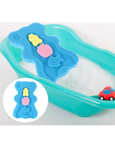 Cojín de Baño Antideslizante para Bebés TOYANDONA Azul