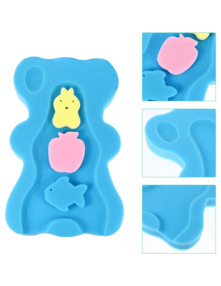 Cojín de Baño Antideslizante para Bebés TOYANDONA Azul