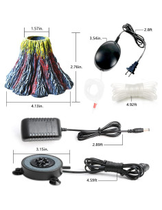 Luz de Burbujas LED para Acuario Auiaerty Volcán 10.5cm 2