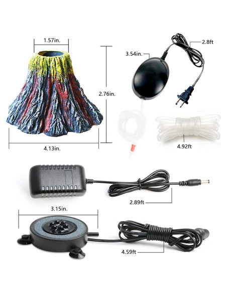 Luz de Burbujas LED para Acuario Auiaerty Volcán 10.5cm
