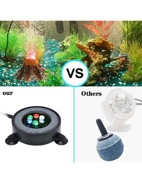 Luz de Burbujas LED para Acuario Auiaerty Volcán 10.5cm