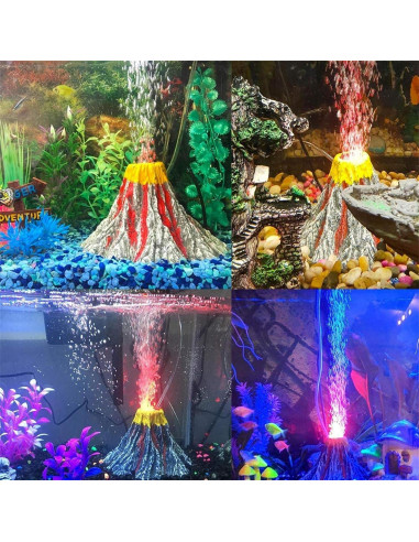 Luz de Burbujas LED para Acuario Auiaerty Volcán 10.5cm