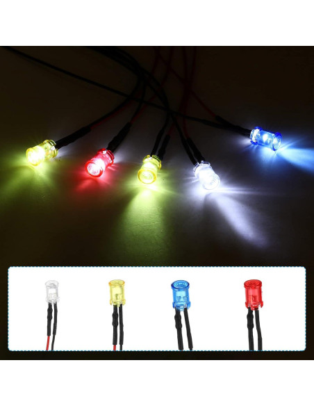 Portalámpara LED 5mm PATIKIL, Paquete de 10 Soportes Transparentes