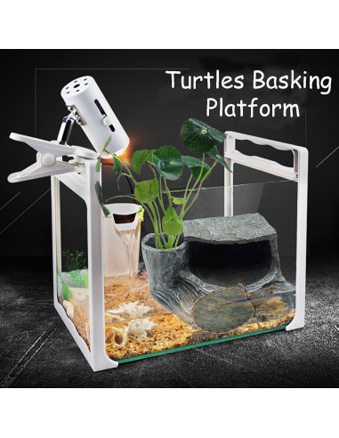 Plataforma de Sol para Tortugas Tfwadmx - Resina Natural 21x16.5cm