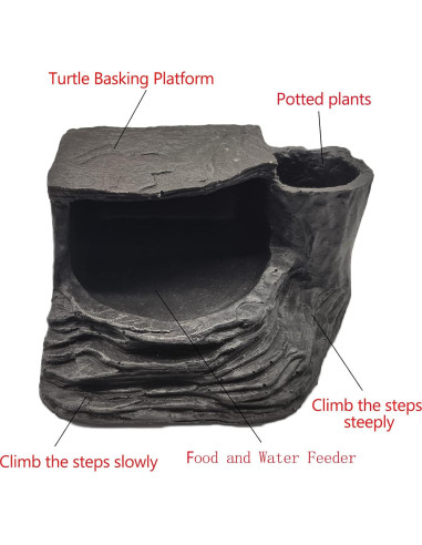 Plataforma de Sol para Tortugas Tfwadmx - Resina Natural 21x16.5cm