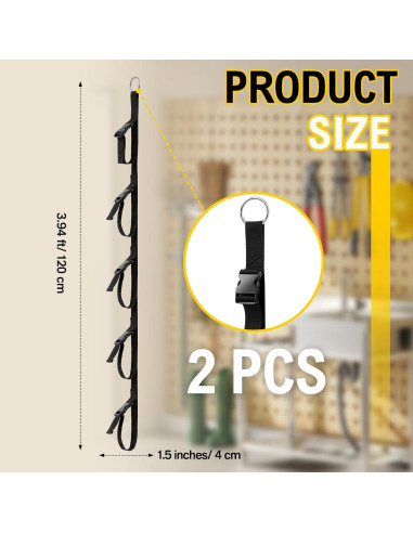 Organizador de Cables Wowangce 2 Pcs Negro Nylon 120 cm