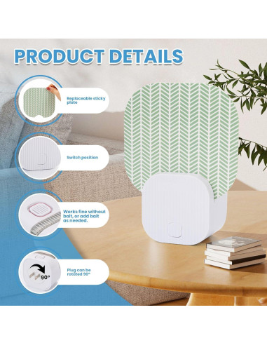 Trampa para Moscas Interior Plainsity MKH-FP-ATE80-4P, 3 Adhesivos