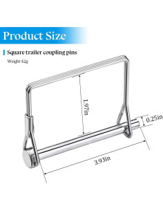 Pasador de Acoplamiento de Remolque Mandark 10 x 0.61 cm - 2 Piezas 2