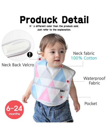 Paquete de 2 Baberos Impermeables Plie para Bebés 6-24 Meses