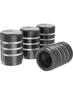 Tapas de Válvula de Metal Miliheaven Gris Bicolor - Paquete de 4 2