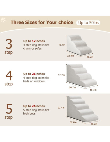 Escalera para Perros y Gatos Aodisman 3 Pasos Antideslizante