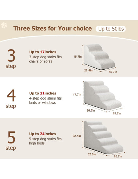 Escalera para Perros y Gatos Aodisman 3 Pasos Antideslizante