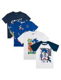 Conjunto de 4 Camisetas Sonic the Hedgehog para Niños