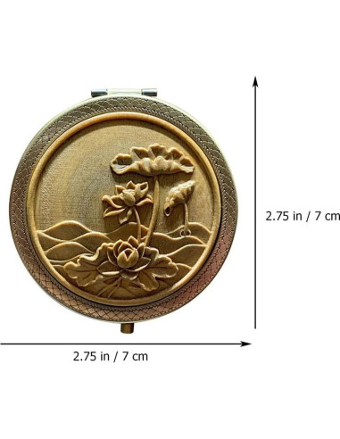 Espejo Compacto Vintage Mipcase 7.1 cm Doble Cara Portátil