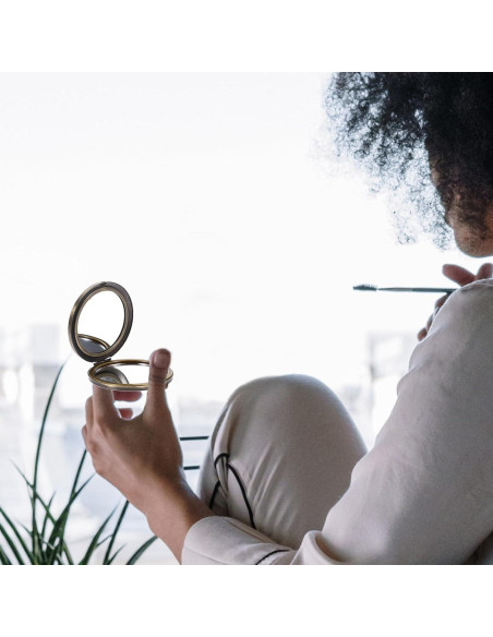 Espejo Compacto Vintage Mipcase 7.1 cm Doble Cara Portátil