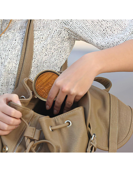 Espejo Compacto Vintage Mipcase 7.1 cm Doble Cara Portátil